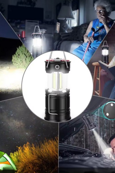 Lampka turystyczna biwakowa LED latarka 3w1