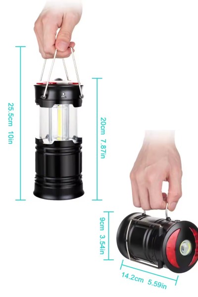 Lampka turystyczna biwakowa LED latarka 3w1 wymiary