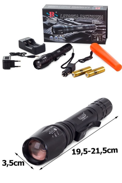 Latarka taktyczna bailong zoom led cree xm-l3-u3