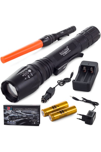 Latarka taktyczna bailong zoom led cree xm-l3-u3