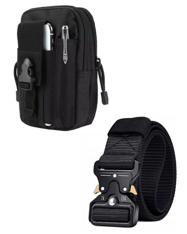 saszetka taktyczna czarna + pas taktyczny czarny