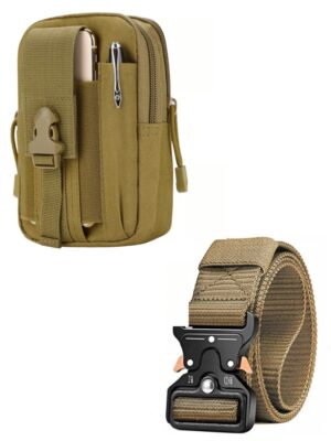 saszetka taktyczna khaki+ pas taktyczny khaki