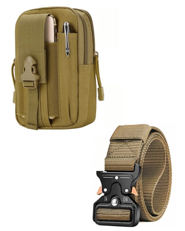 saszetka taktyczna khaki+ pas taktyczny khaki