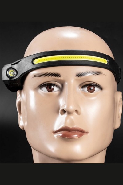 Latarka czołowa LED XPE + COB akumulatorowa z czujnikiem ruchu