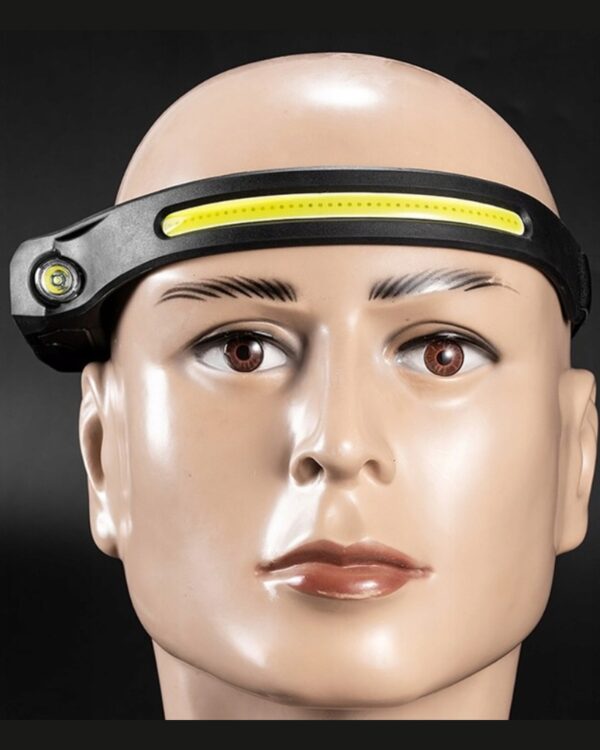 Latarka czołowa LED XPE + COB akumulatorowa z czujnikiem ruchu