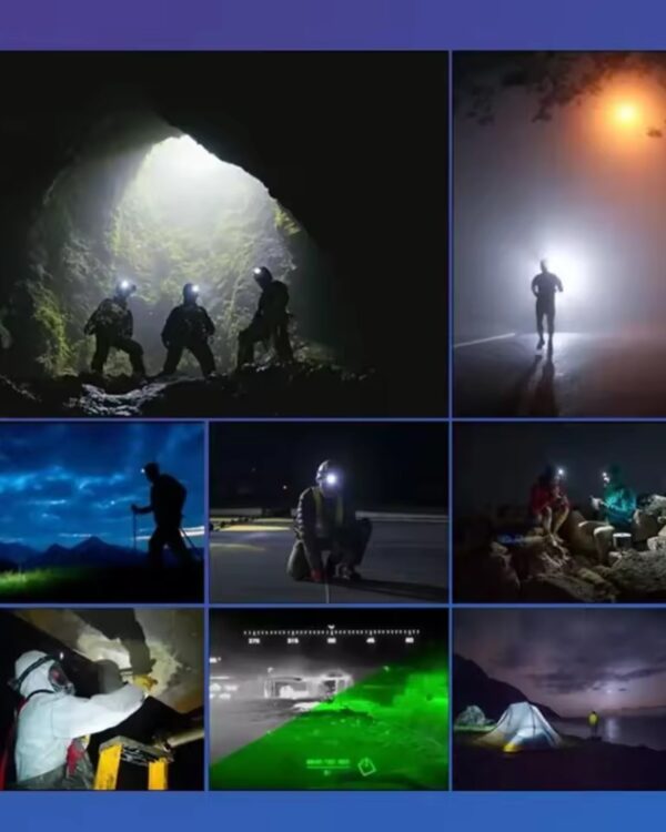 Latarka czołowa LED XPE + COB akumulatorowa z czujnikiem ruchu