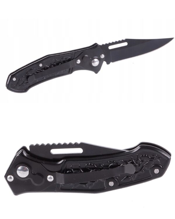 Nóż scyzoryk składany stalowy survival