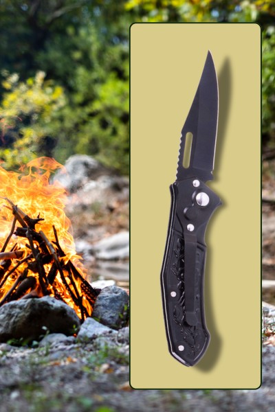 Nóż scyzoryk składany stalowy survival