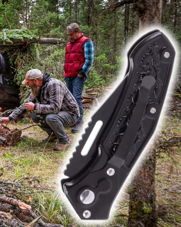 Nóż scyzoryk składany stalowy survival