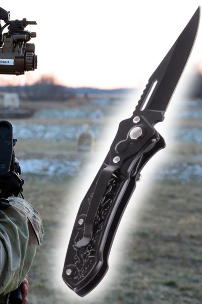 Nóż scyzoryk składany stalowy survival