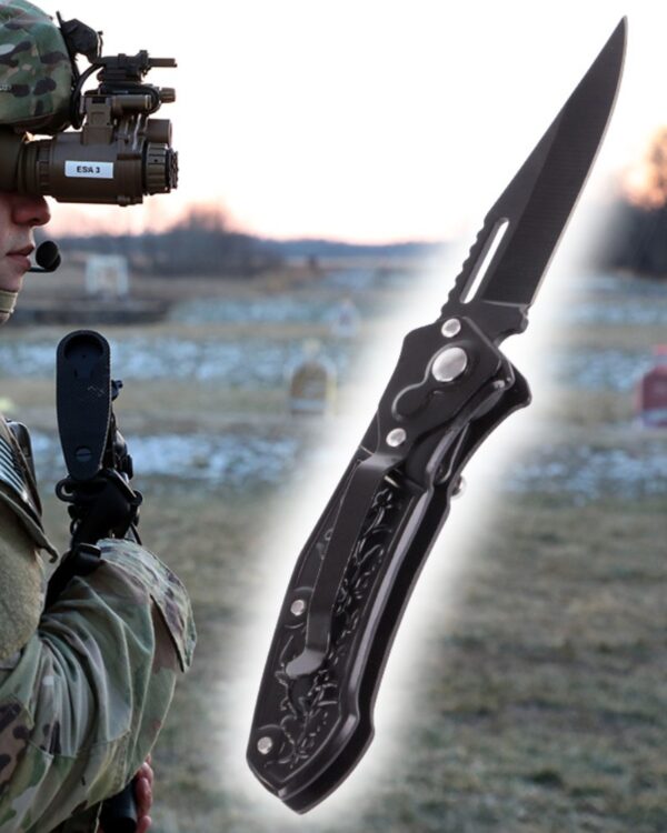 Nóż scyzoryk składany stalowy survival