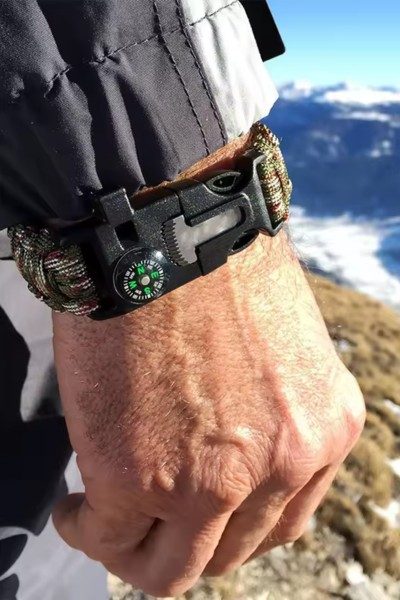 Bransoletka survival opaska 5w1 kompas krzesiwo linka ostrze