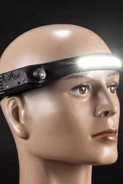 Latarka czołowa LED XPE + COB akumulatorowa z czujnikiem ruchu