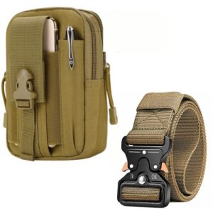 saszetka taktyczna khaki+ pas taktyczny khaki